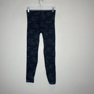 Spanx Navy Blue Gray Camo Seamless Look At Me Now Leggings Size Large